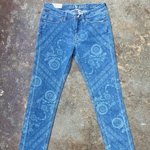 NWT MiH Jeans, Size 25, Breathless Low-Rise Skinny Leg, Bandana Print